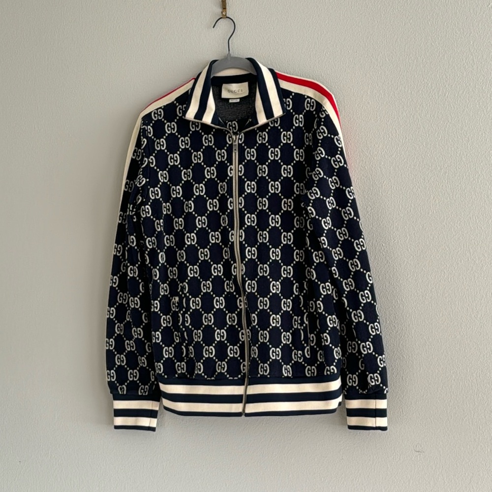 Gucci GG logo zip up jacket track suit men’s XL AUTHENTIC.